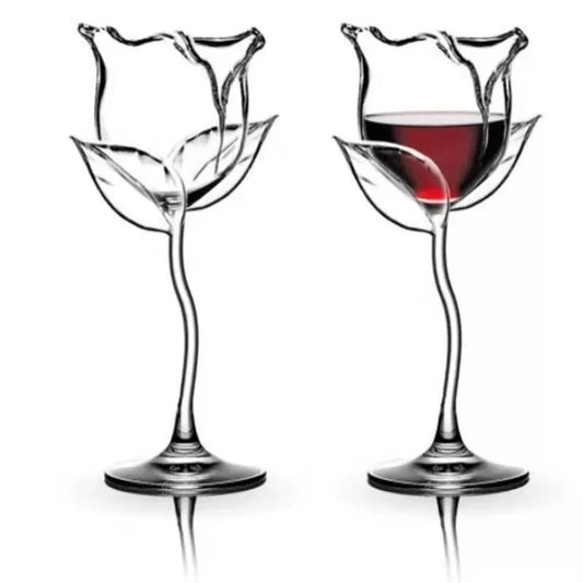 Комплект 2 чаши за вино във формата на роза